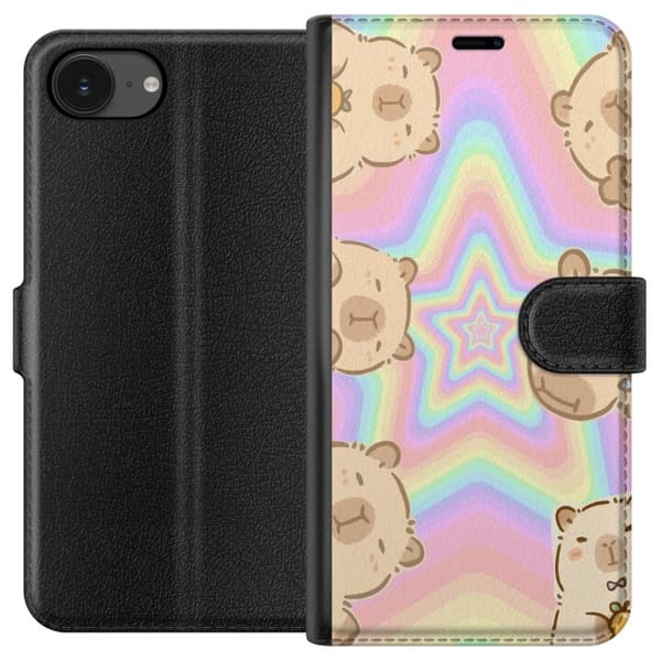 Apple iPhone 16e Lompakkokotelo Kawaii Capybara Galaxy Söpö Anime Eläin Avaruusteema Kawaii Trendi Lahja TikTok-suunnittelu