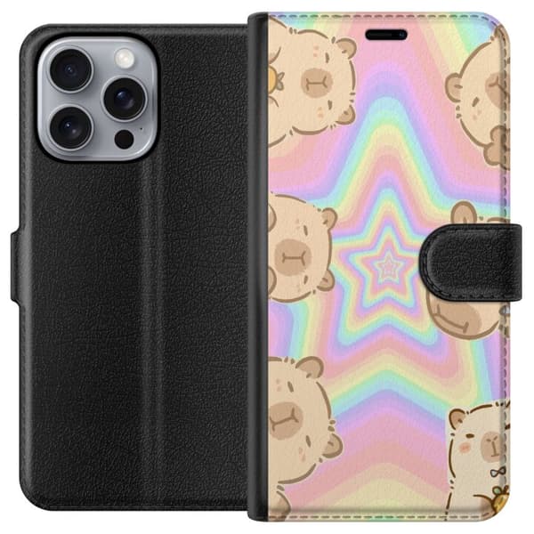Apple iPhone 16 Pro Max Tegnebogsetui Kawaii Capybara Galaxy Sød Anime Dyr Rummotiv Kawaii Trend Gave TikTok Design