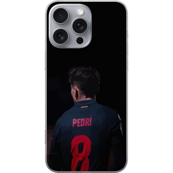 Apple iPhone 16 Pro Max Gennemsigtig cover Pedri FC Barcelona Fodbold Spansk Midtbanespiller Mål Sportsmotivation Fans Børn Ungdom