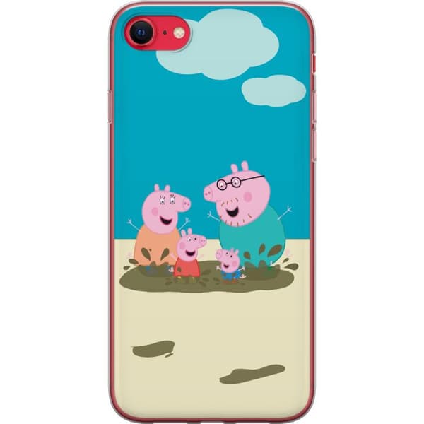 Apple iPhone SE (2022) Gennemsigtig cover Greta Gris Familie Georg Mudderpøl Børnemotiv Serie Populær Børnekarakter Glæde