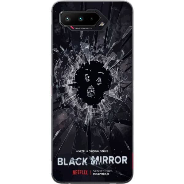 Asus ROG Phone 5 Gjennomsiktig deksel Black Mirror Sci-Fi Netflix Serie Dystopi Teknologi Cyberpunk Mørkt TV Videospill Tema