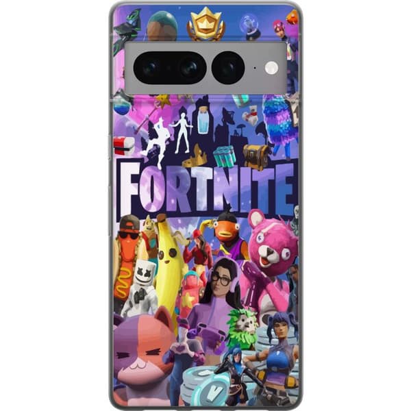 Google Pixel 7 Pro Genomskinligt Skal Fortnite Skins Emotes Battle Royale Karaktärer Gamer Gamingmotiv Coolt Barn Ungdom