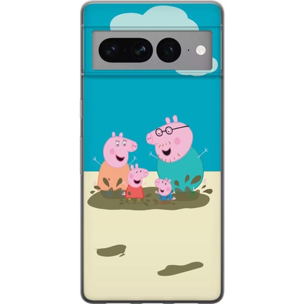 Google Pixel 7 Pro Läpinäkyvä kuori Greta Possu Perhe Jori Mutapuro Lasten Kuva Sarja Suosittu Lasten Hahmo Ilo