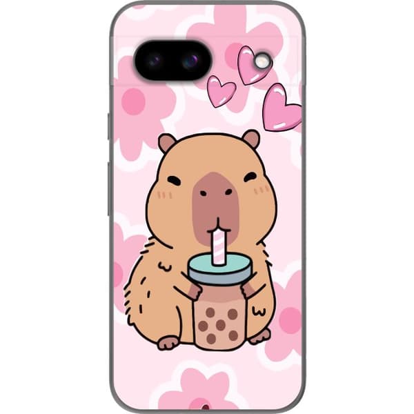 Google Pixel 8a Läpinäkyvä kuori Kawaii Capybara Sydän Anime-tyyli Söpö Suunnittelu Eläinaihe TikTok Suosittu Lahja Tyttö