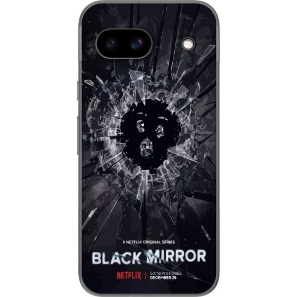 Google Pixel 8a Genomskinligt Skal Black Mirror Sci-Fi Netflix Serie Dystopi Teknik Cyberpunk Mörkt TV Spelmotiv