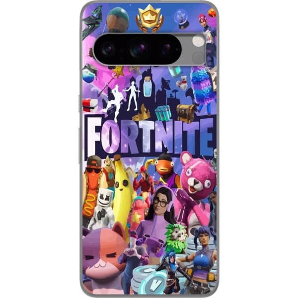 Google Pixel 8 Pro Genomskinligt Skal Fortnite Skins Emotes Battle Royale Karaktärer Gamer Gamingmotiv Coolt Barn Ungdom