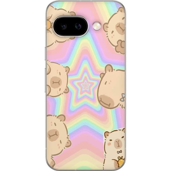 Google Pixel 9a Gennemsigtig cover Kawaii Capybara Galaxy Sød Anime Dyr Rummotiv Kawaii Trend Gave TikTok Design