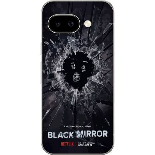 Google Pixel 9a Gennemsigtig cover Black Mirror Sci-Fi Netflix Serie Dystopi Teknologi Cyberpunk Mørkt TV Videospil Tema