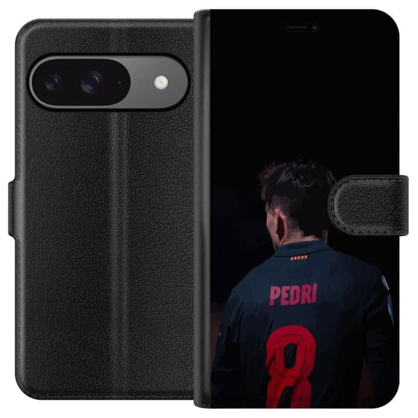 Google Pixel 9 Pro Tegnebogsetui Pedri FC Barcelona Fodbold Spansk Midtbanespiller Mål Sportsmotivation Fans Børn Ungdom