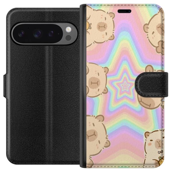 Google Pixel 9 Pro XL Tegnebogsetui Kawaii Capybara Galaxy Sød Anime Dyr Rummotiv Kawaii Trend Gave TikTok Design