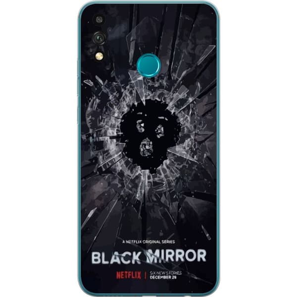 Honor 9X Lite Genomskinligt Skal Black Mirror Sci-Fi Netflix Serie Dystopi Teknik Cyberpunk Mörkt TV Spelmotiv