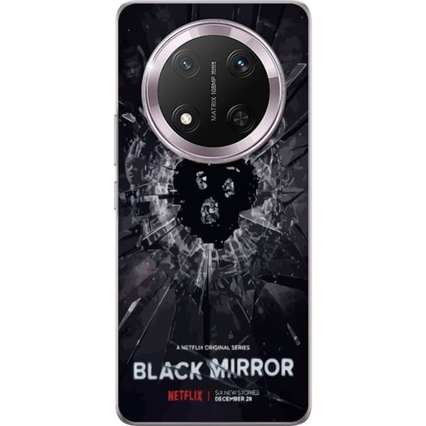 Honor Magic7 Lite Gjennomsiktig deksel Black Mirror Sci-Fi Netflix Serie Dystopi Teknologi Cyberpunk Mørkt TV Videospill Tema