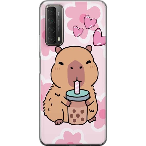 Huawei P smart 2021 Genomskinligt Skal Kawaii Capybara Hjärtan Anime Stil Söt Design Djurmotiv TikTok Populärt Present Tjej