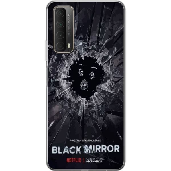 Huawei P smart 2021 Läpinäkyvä kuori Black Mirror Sci-Fi Netflix -sarja Dystopia Teknologia Cyberpunk Synkkä TV Videopeli Teema