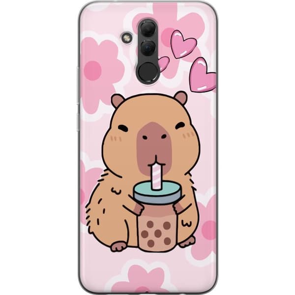 Huawei Mate 20 lite Gjennomsiktig deksel Kawaii Capybara Hjerteanime Stil Søt Design Dyretema TikTok Populær Gave Jente