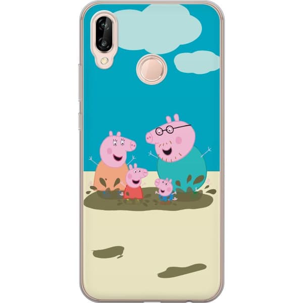 Huawei P20 lite Gjennomsiktig deksel Greta Gris Familien Georg Lerøl Barne Motiv Serie Populær Barnekarakter Glede