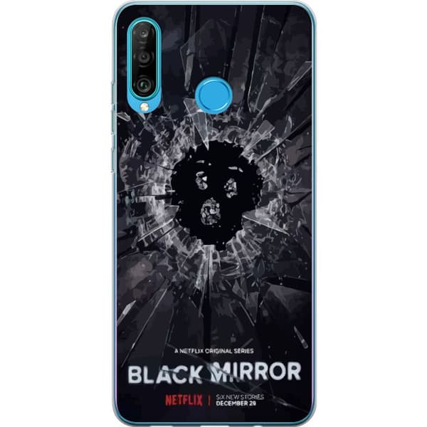 Huawei P30 lite Gennemsigtig cover Black Mirror Sci-Fi Netflix Serie Dystopi Teknologi Cyberpunk Mørkt TV Videospil Tema