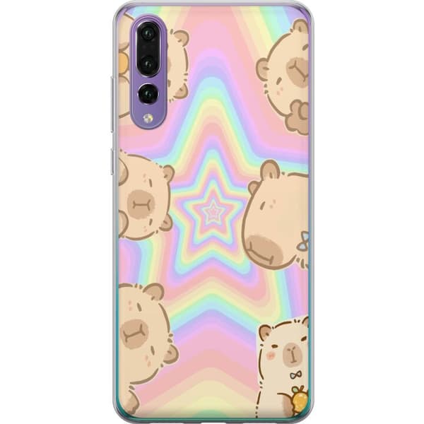 Huawei P20 Pro Gjennomsiktig deksel Kawaii Capybara Galaxy Søt Anime Dyr Romtema Kawaii Trend Gave TikTok Design
