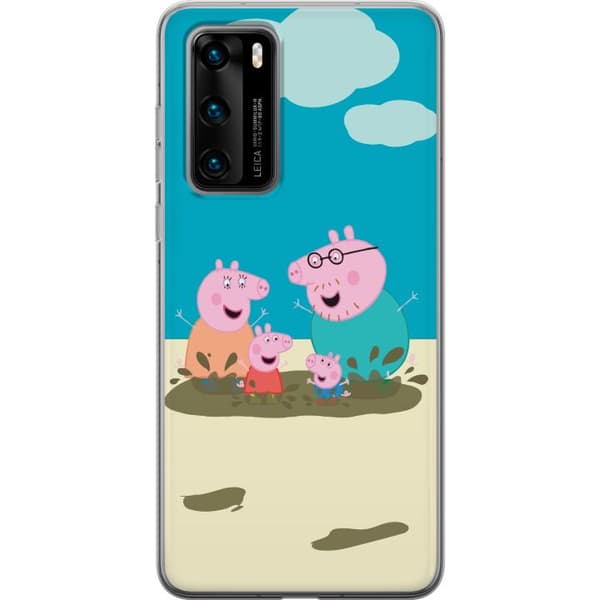 Huawei P40 Läpinäkyvä kuori Greta Possu Perhe Jori Mutapuro Lasten Kuva Sarja Suosittu Lasten Hahmo Ilo