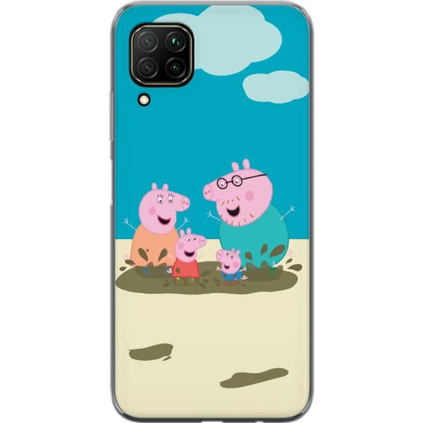 Huawei P40 lite Gennemsigtig cover Greta Gris Familie Georg Mudderpøl Børnemotiv Serie Populær Børnekarakter Glæde