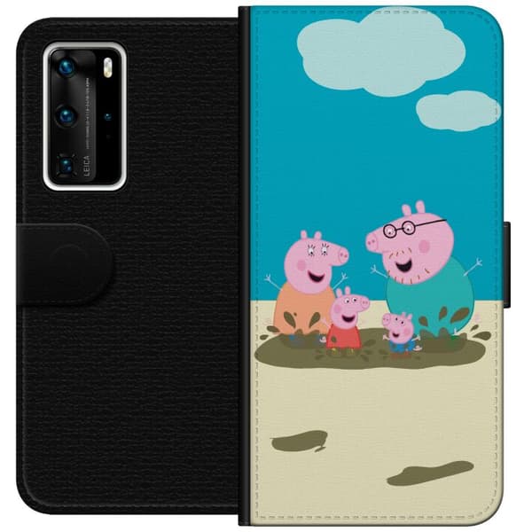 Huawei P40 Pro Lompakkokotelo Greta Possu Perhe Jori Mutapuro Lasten Kuva Sarja Suosittu Lasten Hahmo Ilo