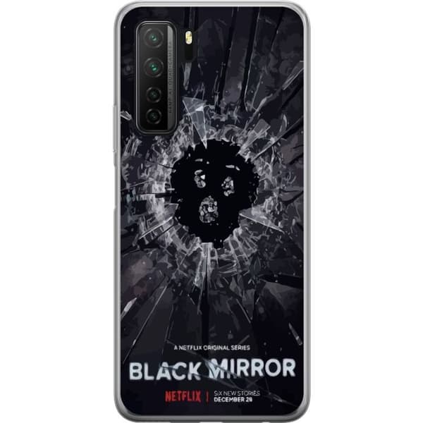 Huawei P40 lite 5G Genomskinligt Skal Black Mirror Sci-Fi Netflix Serie Dystopi Teknik Cyberpunk Mörkt TV Spelmotiv