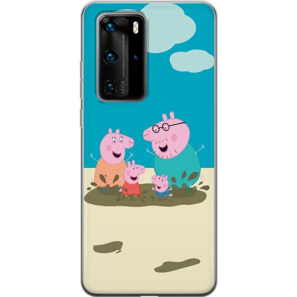 Huawei P40 Pro Gjennomsiktig deksel Greta Gris Familien Georg Lerøl Barne Motiv Serie Populær Barnekarakter Glede