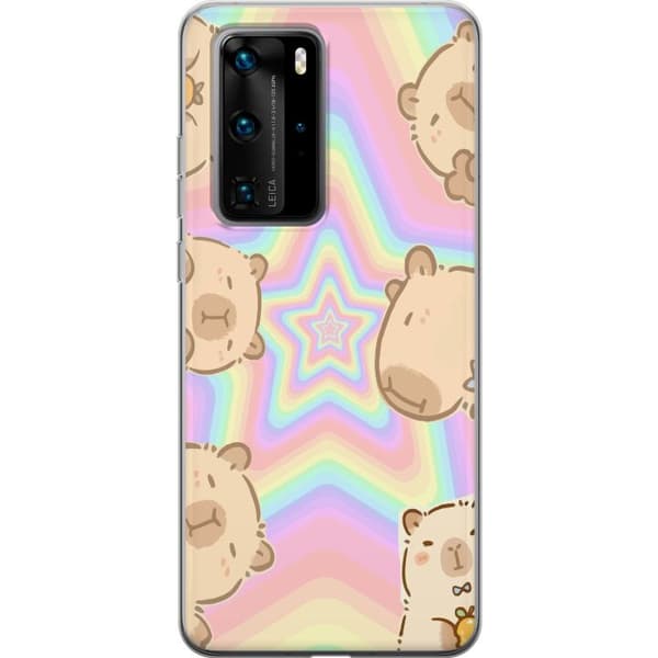 Huawei P40 Pro Gjennomsiktig deksel Kawaii Capybara Galaxy Søt Anime Dyr Romtema Kawaii Trend Gave TikTok Design