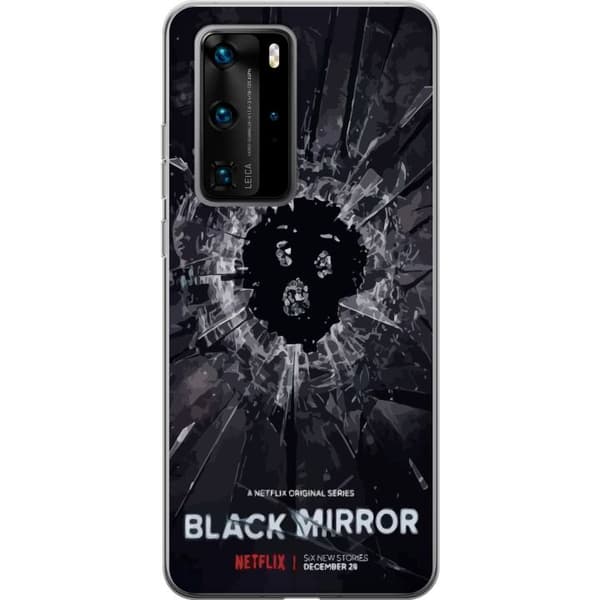 Huawei P40 Pro Genomskinligt Skal Black Mirror Sci-Fi Netflix Serie Dystopi Teknik Cyberpunk Mörkt TV Spelmotiv