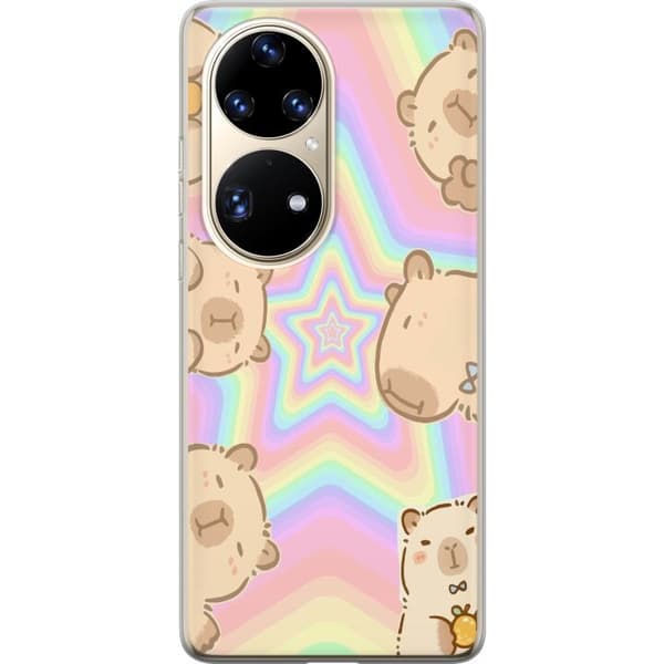 Huawei P50 Pro Läpinäkyvä kuori Kawaii Capybara Galaxy Söpö Anime Eläin Avaruusteema Kawaii Trendi Lahja TikTok-suunnittelu