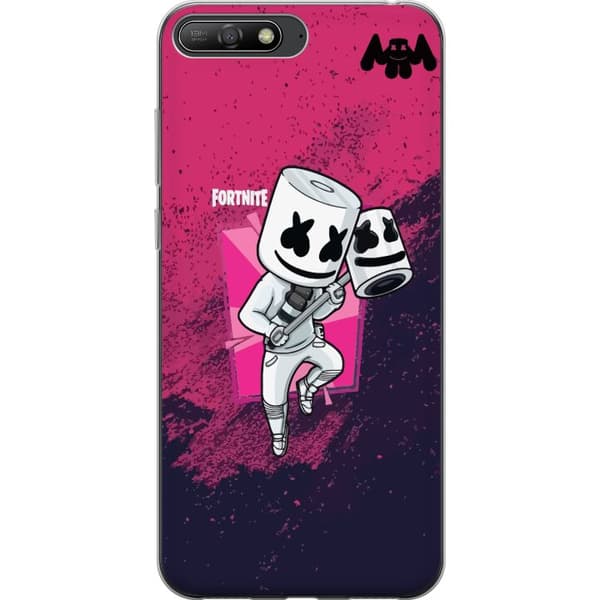 Huawei Y6 (2018) Gjennomsiktig deksel Marshmello Fortnite Skin Emote Gaming DJ Karakter Populært Motiv Barn Ungdom Trend