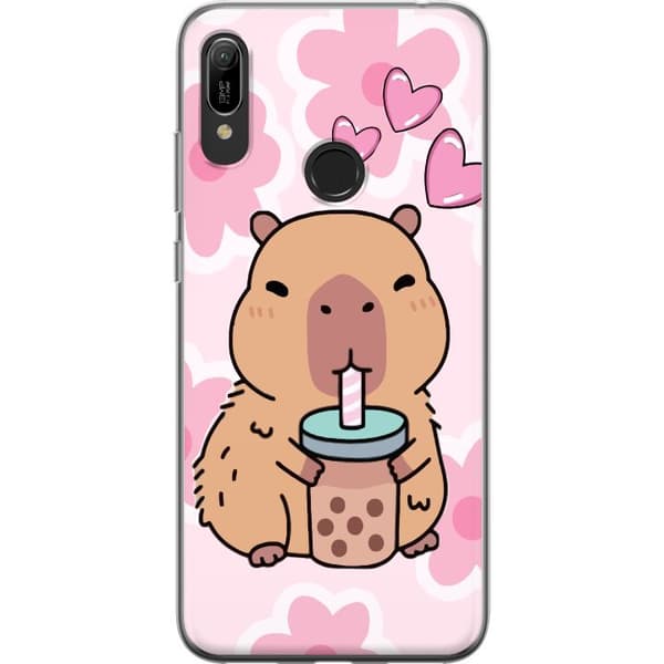Huawei Y6 (2019) Läpinäkyvä kuori Kawaii Capybara Sydän Anime-tyyli Söpö Suunnittelu Eläinaihe TikTok Suosittu Lahja Tyttö