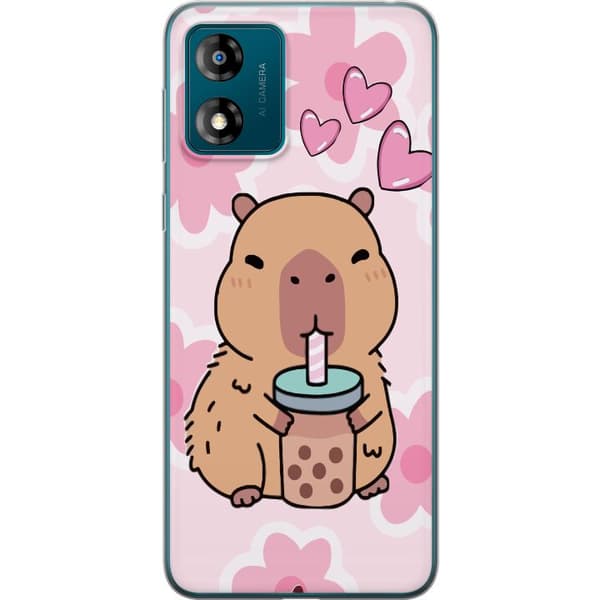 Motorola Moto E13 Läpinäkyvä kuori Kawaii Capybara Sydän Anime-tyyli Söpö Suunnittelu Eläinaihe TikTok Suosittu Lahja Tyttö