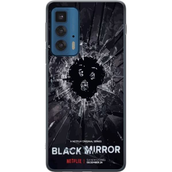 Motorola Edge 20 Pro Läpinäkyvä kuori Black Mirror Sci-Fi Netflix -sarja Dystopia Teknologia Cyberpunk Synkkä TV Videopeli Teema