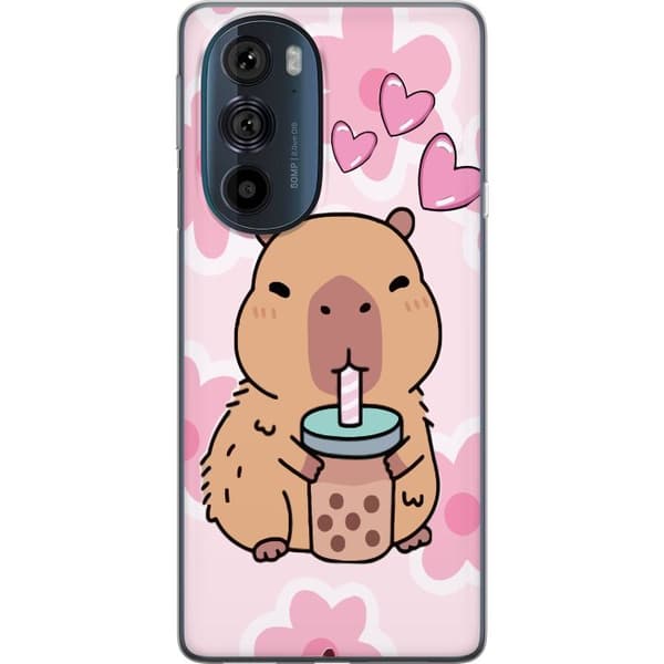 Motorola Edge 30 Pro Läpinäkyvä kuori Kawaii Capybara Sydän Anime-tyyli Söpö Suunnittelu Eläinaihe TikTok Suosittu Lahja Tyttö