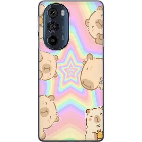 Motorola Edge 30 Pro Läpinäkyvä kuori Kawaii Capybara Galaxy Söpö Anime Eläin Avaruusteema Kawaii Trendi Lahja TikTok-suunnittelu