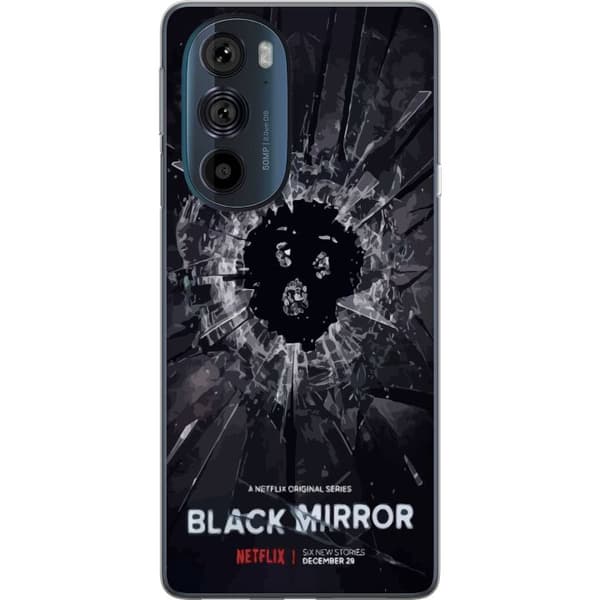 Motorola Edge 30 Pro Läpinäkyvä kuori Black Mirror Sci-Fi Netflix -sarja Dystopia Teknologia Cyberpunk Synkkä TV Videopeli Teema