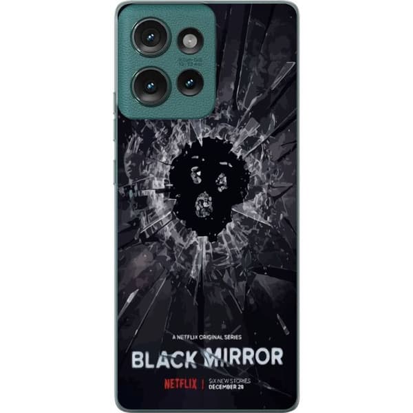 Motorola Edge 50 Gennemsigtig cover Black Mirror Sci-Fi Netflix Serie Dystopi Teknologi Cyberpunk Mørkt TV Videospil Tema