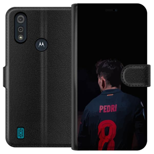 Motorola Moto E6i Tegnebogsetui Pedri FC Barcelona Fodbold Spansk Midtbanespiller Mål Sportsmotivation Fans Børn Ungdom