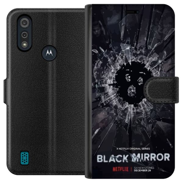 Motorola Moto E6i Tegnebogsetui Black Mirror Sci-Fi Netflix Serie Dystopi Teknologi Cyberpunk Mørkt TV Videospil Tema