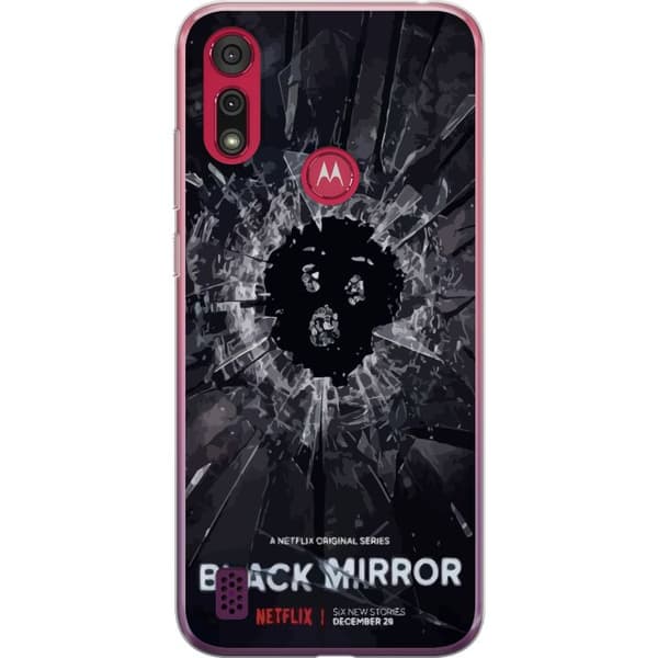 Motorola Moto E6s (2020) Genomskinligt Skal Black Mirror Sci-Fi Netflix Serie Dystopi Teknik Cyberpunk Mörkt TV Spelmotiv