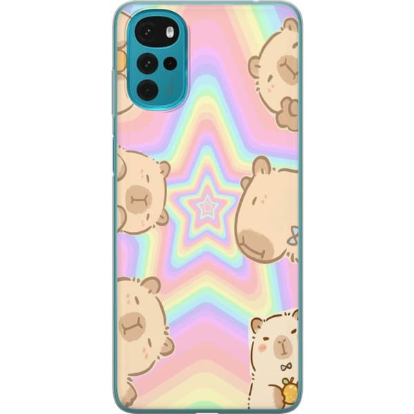 Motorola Moto G22 Läpinäkyvä kuori Kawaii Capybara Galaxy Söpö Anime Eläin Avaruusteema Kawaii Trendi Lahja TikTok-suunnittelu