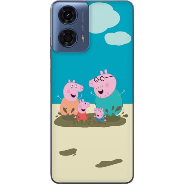 Motorola Moto G24 Genomskinligt Skal Greta Gris Familjen George Lerpöl Barnmotiv Serie Populär Barnkaraktär Glädje