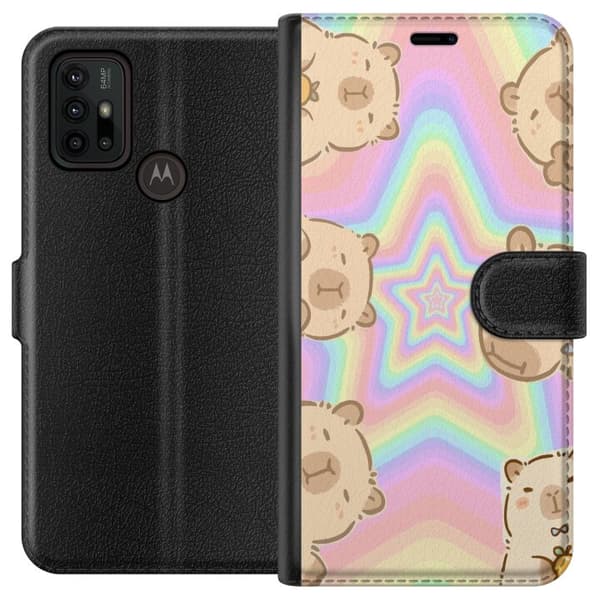 Motorola Moto G30 Plånboksfodral Kawaii Capybara Galaxy Söt Anime Djur Rymdmotiv Kawaii Trend Present TikTok Design