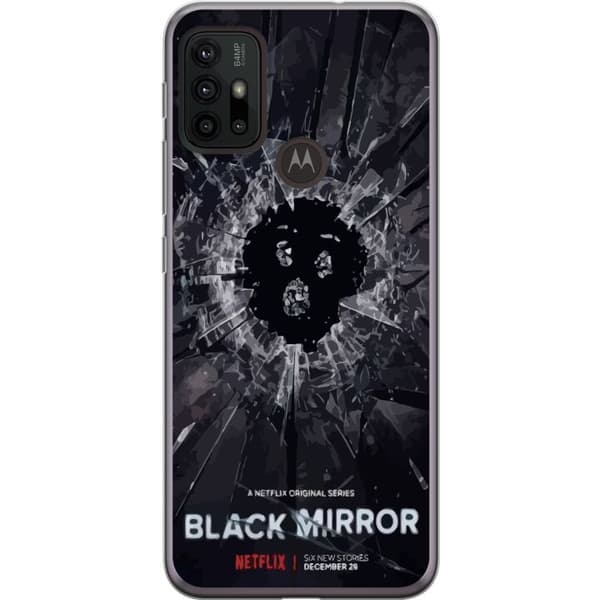 Motorola Moto G30 Läpinäkyvä kuori Black Mirror Sci-Fi Netflix -sarja Dystopia Teknologia Cyberpunk Synkkä TV Videopeli Teema