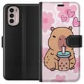 Miniatyrbild 1 av 3: Motorola Moto G41 Plånboksfodral Kawaii Capybara Hjärtan Anime Stil Söt Design Djurmotiv TikTok Populärt Present Tjej