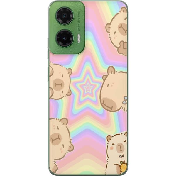 Motorola Moto G35 Gennemsigtig cover Kawaii Capybara Galaxy Sød Anime Dyr Rummotiv Kawaii Trend Gave TikTok Design