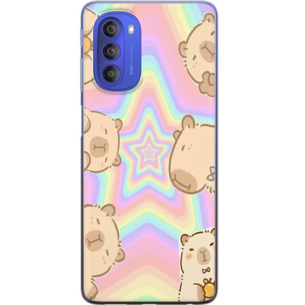 Motorola Moto G51 5G Gjennomsiktig deksel Kawaii Capybara Galaxy Søt Anime Dyr Romtema Kawaii Trend Gave TikTok Design