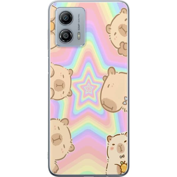 Motorola Moto G53 Genomskinligt Skal Kawaii Capybara Galaxy Söt Anime Djur Rymdmotiv Kawaii Trend Present TikTok Design