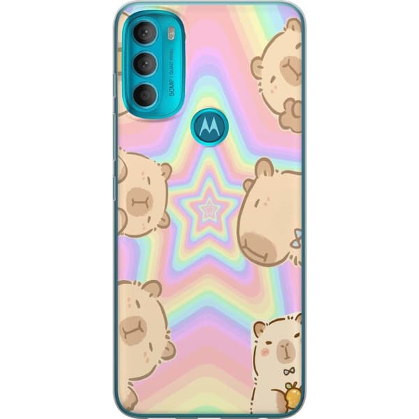 Motorola Moto G71 5G Genomskinligt Skal Kawaii Capybara Galaxy Söt Anime Djur Rymdmotiv Kawaii Trend Present TikTok Design